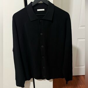 Zara Men Textured Knit Polo Cardigan